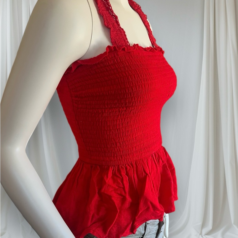Red Ruffle peplum top - Picture 7 of 8